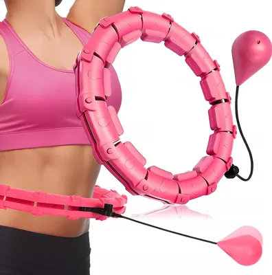 Produktbild von Abnehmen Hula-Hoop-Reifen Mit Gewichten Registerkarten Massager Falten Fitness Rosa
