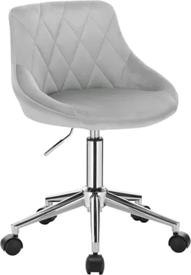 Immagine prodotto di Happyment Deluxe - Grigio - Sedia ergonomica girevole - Con braccioli - Su rotelle - Velluto - Altezza regolabile