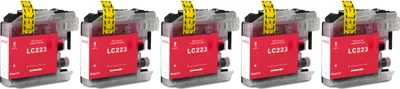 Produktbild von 5 x kompatible Druckerpatrone LC-223 Magenta für Brother DCP-J4120 DW, DCP-J562 DW, MFC-J1140 W, MFC-J1150 DW, MFC-J1170 DW, MFC-J1180 DWT, MFC-J4420 DW, MFC-J4425 DW, MFC-J4620 DW, MFC-J4625 DW, MFC-J480 DW, MFC-J5320 DW, MFC-J5620 DW, MFC-J5625 DW, MFC-J5720 DW, MFC-J680 DW, MFC-J880 DW