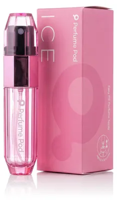 Produktbild von Travalo Parfümzerstäuber 5ml, nachfüllbar, in Pink mit Ice-Effekt, für die Handtasche