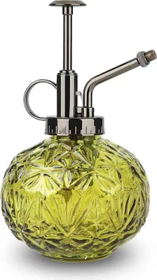Image de Arrosoirs en verre pour plantes, arrosoirs vintage en forme de goutte, arrosoirs verts