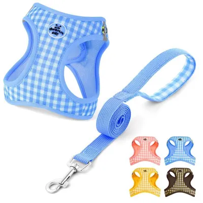 Immagine prodotto di Imbracatura per cani con guinzaglio, modello "step-in", colore blu, taglia media