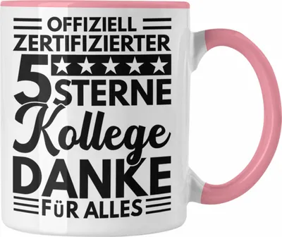 Produktbild von Trendation - Bester Kollege Der Welt Tasse Geschenk Abschied Neuer Job Kollege Geschenkidee Abschiedsgeschenk (Rosa)