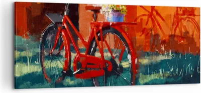Produktbild von Bild auf Leinwand - Leinwandbild - Fahrrad Blumen - 120x50cm - Wand Bild - Wanddeko - Wandbilder - Leinwanddruck - Bilder - Kunstdruck - Wanddekoration - Leinwand bilder - Wandkunst - AB120x50-3712