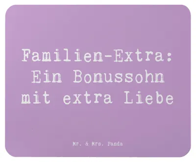Produktbild von Mr. & Mrs. Panda Mauspad Spruch Bonussohn Liebe - Lavendeltraum - Geschenk, Mouse Pad, mousematte, Familienmitglieder, Mousepad, Stiefsohn, Geburtstage, Familienbindung