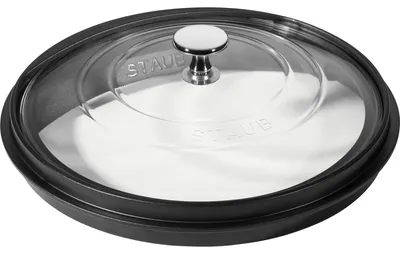 Obrázok produktu pre Sklenené veko 26 cm Staub transparentné s čiernym oceľovým rámom