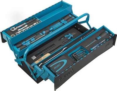 Produktbild von Hazet Metall-Werkzeugkasten, mit Sortiment 190/80, 80-tlg., 3 - 41, PH1 - PH3, PZ1 - PZ2