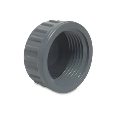 Produktbild von Profec Gewindekappe PVC-U, 1 Zoll IG, 10 bar, grau