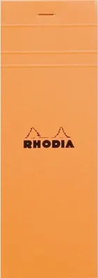 Image de Bloc-notes Rhodia No. 8 7,4x21cm quadrillé 80 feuilles orange paquet de 10 pièces
