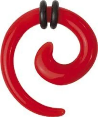 Produktbild von Karisma Ohr Dehnung Spirale Expander Acryl Rot Gummiring - VSP 4mm