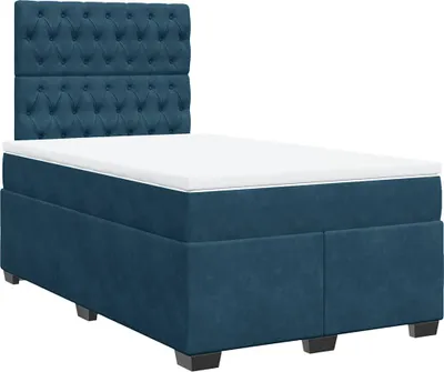 Produktbild von vidaXL Boxspringbett mit Matratze Blau 120x200 cm Samt