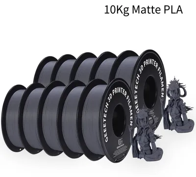 Produktbild von PLA Filament für 3D-Drucker - 1,75 mm Spule - Matte Oberfläche - 10 kg - Vakuumverpackt - Dunkelgrau