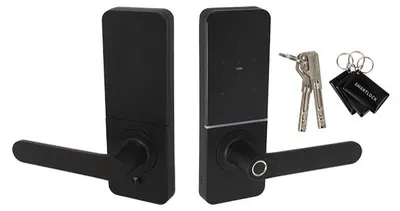 Produktbild von BH-92B elektronische Türdrücker schwarz mit Bluetooth und Fingerabdruck