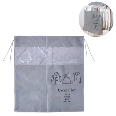 Produktbild von Staubschutz Kleiderschutzhülle Atmungsaktiv 90 x 110 cm, Dickere PEVA Kleidersack Lang Staubdicht Schutz vor Feuchtigkeit Garderobenständer Kleidung Transparentes Fenster Mit Magic Tape