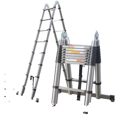 Produktbild von Teleskopleiter, Mehrzweckdesign, Langlebiges Edelstahl, 5M/2.5M+2.5M