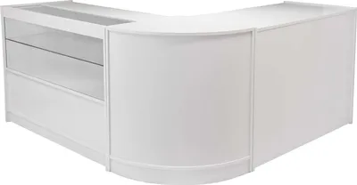 Immagine prodotto di MonsterShop A1200 C1200 CM60 Draco Arredamento per negozi Banco reception Vetrina espositiva Reception Banco negozio Banco da vendita Banco vendita Banco cassa Banco reception Banco in bianco brillante