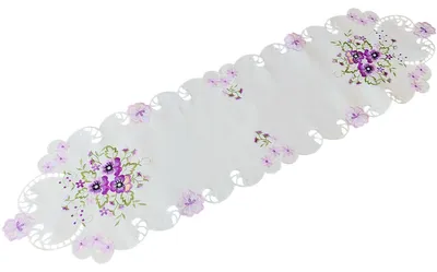 Produktbild von Tischläufer ELKE Stiefmütterchen lila Polyester 40 x 140 cm oval