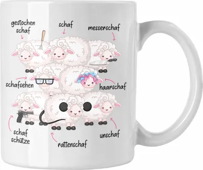 Produktbild von Trendation - Lustige Schaf Tasse Geschenk Wortspiele Witziger Humor Schafhirte Geschenkidee (Weiß)