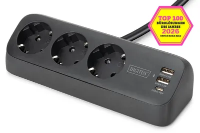 Productafbeelding van Digitus DA-70625 DIGITUS Steckdosenleiste 3x + 2USB 1,5m 12W 30W schwarz