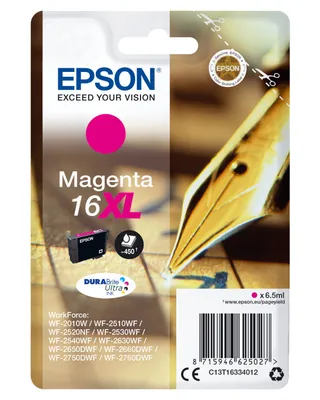 Obrázek produktu pro Epson Pen and crossword Singlepack Magenta 16XL DURABrite Ultra, Purpurová, Inkoust na pigmentové bázi, 6,5 ml, 1 kusů, 450 str.