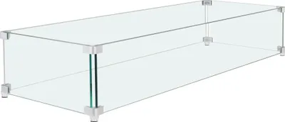 Obrázek produktu pro Ochrana krbu proti větru - skleněná deska s ochranou proti plameni - 965x267x152 mm - tloušťka 0,762 cm - venkovní ochrana