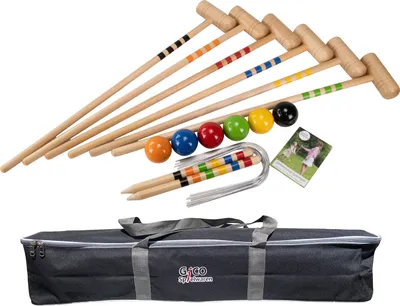 Produktbild von GICO Krocket Set 6 Spieler (80 cm) -spiel gut (Auszeichnung) in Transporttasche 3226