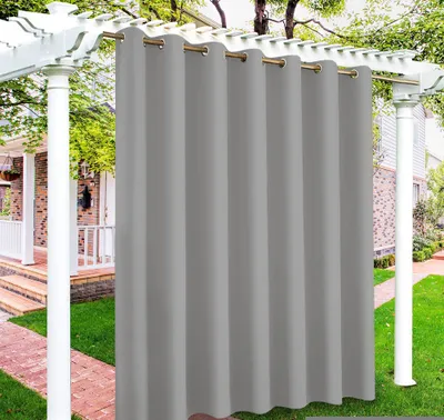 Obrázek produktu pro Topchances Set of 1 Oversized Indoor Outdoor Curtain Outside Curtain 254*213cm(W x H), Windproof Water Repellent Privacy Screen Sunshade UV Protection for Garden Patio Balcony, Light Grey