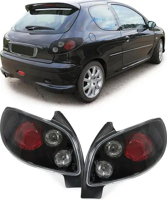 Produktbild von Klarglas Rückleuchten Schwarz für Peugeot 206 Schrägheck 3 + 5 Türer 98-09