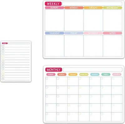 Produktbild von INF Magnetische Kühlschrankmagnete Set: Wochenplaner, Monatsplaner, Notizblock