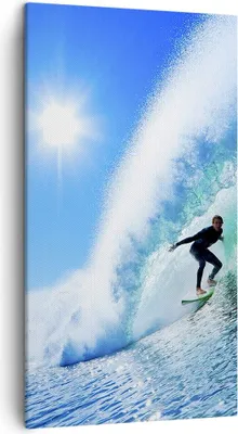 Produktbild von Bild auf Leinwand - Leinwandbild - Windsurfing strand ozean spaß - 45x80cm - Wand Bild - Wanddeko - Leinwanddruck - Bilder - Kunstdruck - Wanddekoration - Leinwand bilder - Wandkunst - PA45x80-2270