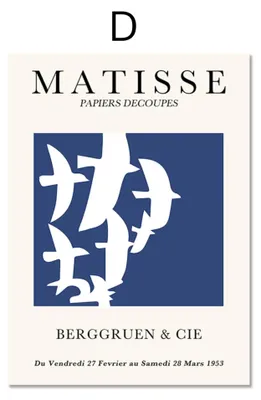 Produktbild von Poster Matisse Berggruen & Cie Museum | Bilder Wohnzimmer | Wandbilder Schlafzimmer | Deko Print ohne Rahmen | Bilder Matisse Bunt · Motiv D · 50 × 70 cm