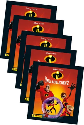 Produktbild von Die Unglaublichen 2 Panini Sammelsticker - 5 Booster Tütchen 25 Sticker