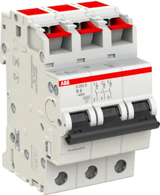Obrázok produktu pre Istič ABB S203S-B6, charakteristika B, 6 kA, 6 A, 3-pólový