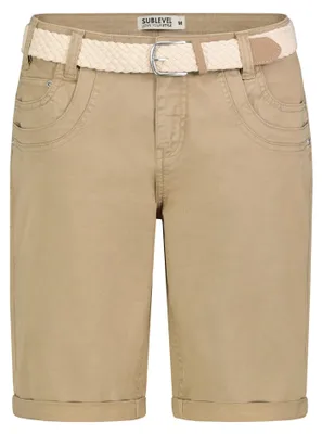 Produktbild von Sublevel Chino Bermuda Shorts mit Flechtgürtel und Umschlag Größe: M