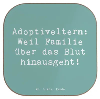 Produktbild von Mr. & Mrs. Panda Untersetzer für Gläser Spruch Adoptiveltern Liebe - Meeresbrise - Geschenk, Handgemacht, Glas, persönliche Erinnerungen, Tischuntersetzer, Familienpflege