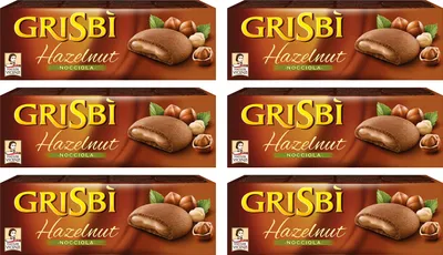 Produktbild von 6x Vicenzi Grisbi Nocciola Kekse mit haselnuss creme150g riegel biskuits kuchen