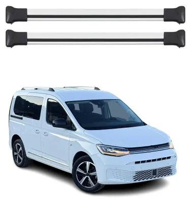 Image de Barres de toit transversales pour VW Caddy 2021-2025 Aluminium Gris 2Pcs