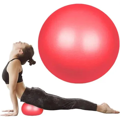 Produktbild von Gymnastikball 25cm Rot Anti-Burst Pilates Yoga Ball mit Strohhalm