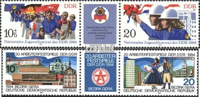 Produktbild von Briefmarken DDR 1984 Mi WZd589,WZd595 (kompl.Ausgabe) gestempelt Nationales Jugendfestival