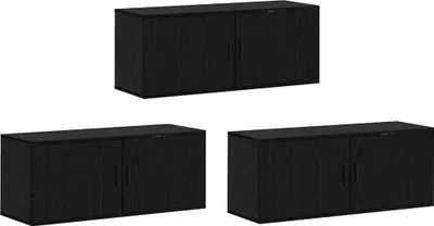 Immagine prodotto di Set Mobile TV da Parete 3 pcs Rovere Nero 100 x 34,5 x 40 cm