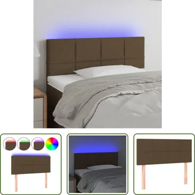 Produktbild von The Living Store LED Kopfteil Dunkelbraun 90x5x78/88 cm Stoff