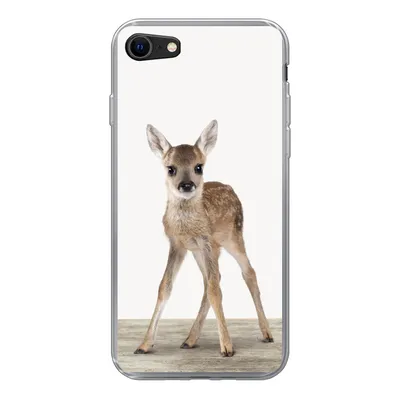 Produktbild von MuchoWow® Handyhülle Schutzhülle Hülle für iPhone 7 Hirsche - Baby-Hirsche - Tiere - Mädchen - Jungen - Kinder Silikon Softcase Handy Hülle - Kartenhalter