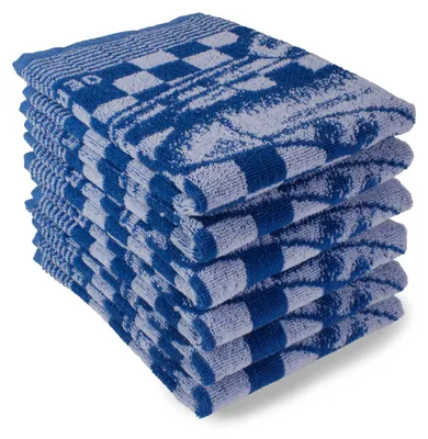 Produktbild von DoubleDry Küchentücher Baumwolle - 50x50cm - Frotteetücher - Hochwertige Küchenhandtücher - Skaten, Blau