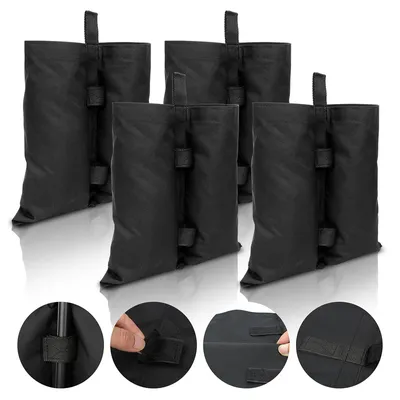 Produktbild von TolleTour 4X Pavillon Sandsäcke Garten Pavillon Gewichte Set schwarz – mit Sand, Splitt, Kies etc. befüllbar Füllvolumen pro Stück ca. 11.5 kg robust Waterproof Outdoor-Sandsack