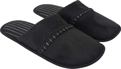 Image de Keanu - Pantoufles à rayures pour hommes, à enfiler TC763 (40,5 EU) (Noir)