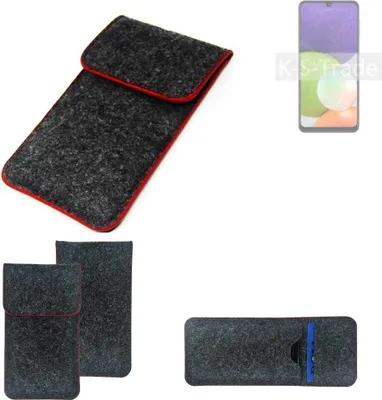 Produktbild von K-S-Trade Handy Schutz Hülle kompatibel mit Samsung Galaxy A22 5G Schutzhülle Handyhülle Filztasche Pouch Tasche Case Sleeve Filzhülle dunkelgrau