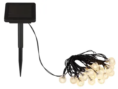 Produktbild von LED Solarleuchte Lichterkette Akku schwarz wetterfest 2700K