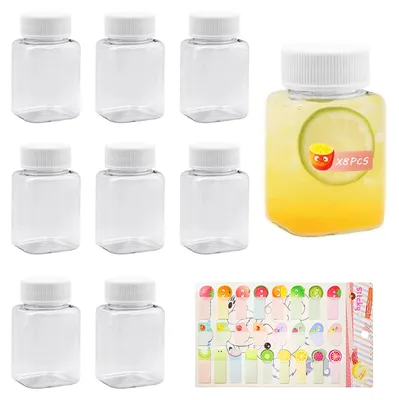 8er-Pack durchsichtige Plastikflaschen 100 ml, auslaufsicher
