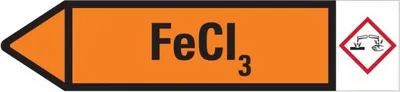 Produktbild von Dreifke® Aufkleber I RKZ-Etikett Fe CI3, links, orange/schwarz, ab 90mm Ø, 44...
