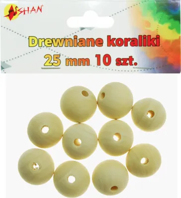 Produktbild von Holzperlen, 25 mm Durchmesser, 10 Stück